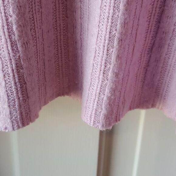 URBAN OUTFITTERS CROPPED BABYDOLL TOP PUFF SLEEVES V-NECK KNIT LILAC MEDIUM - Picture 5 of 11